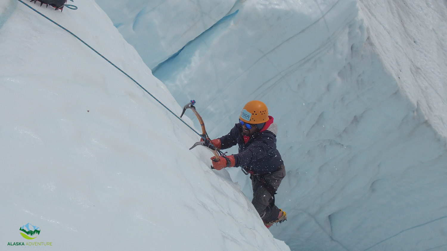 Climbing on Matanuska Glacier
