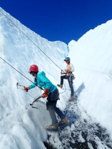 ice climbers on glacier