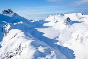 snow covered mountains