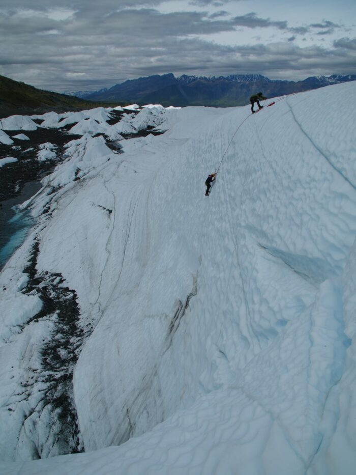 ropes ice climber ice mountains