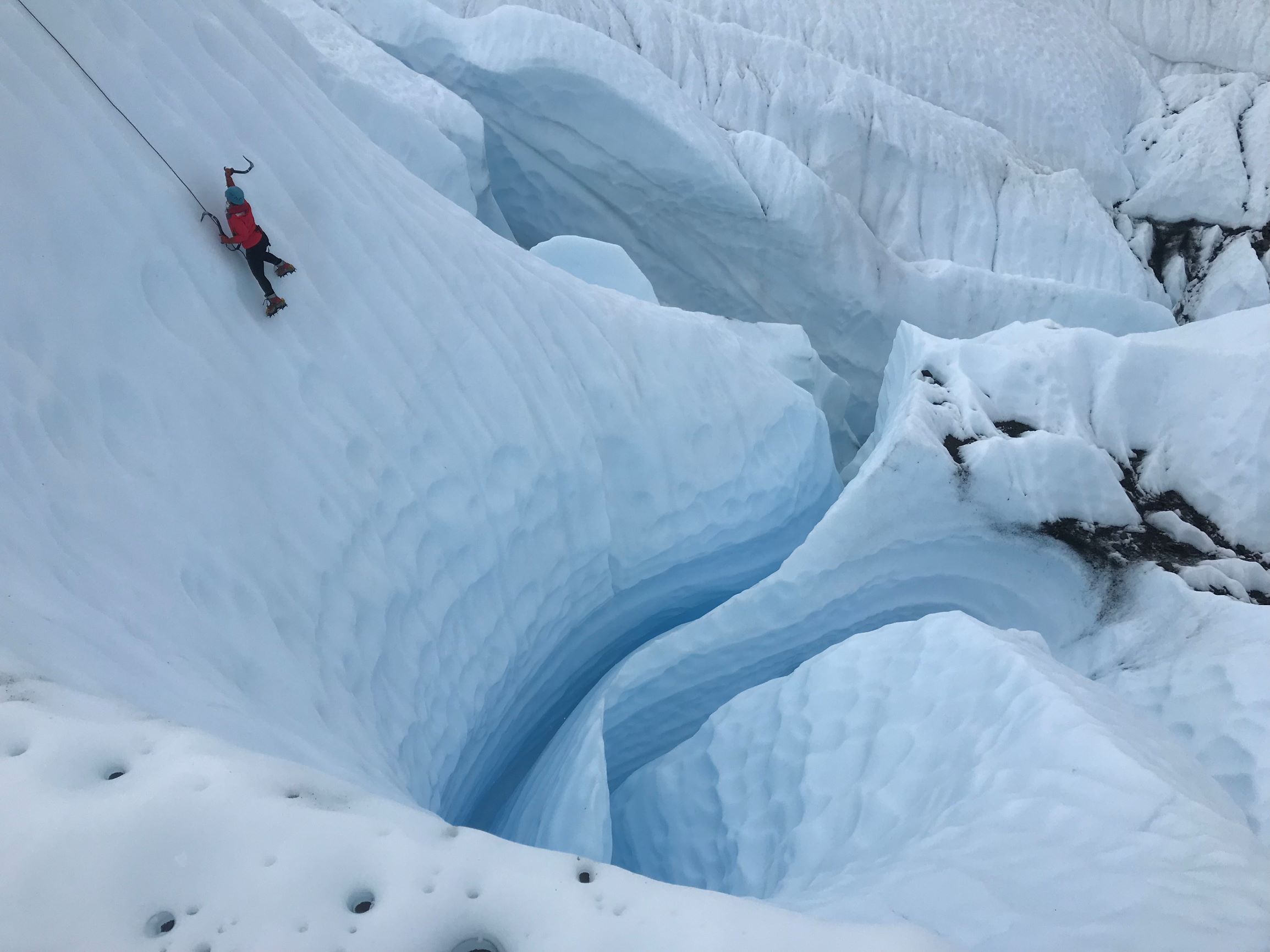 ice climber on glacier