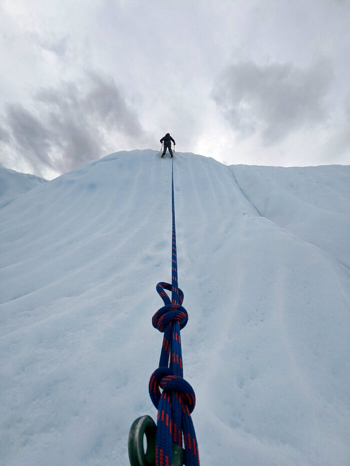 POV rope system and ice climber