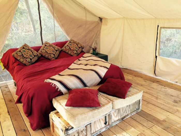 luxury bed glamping