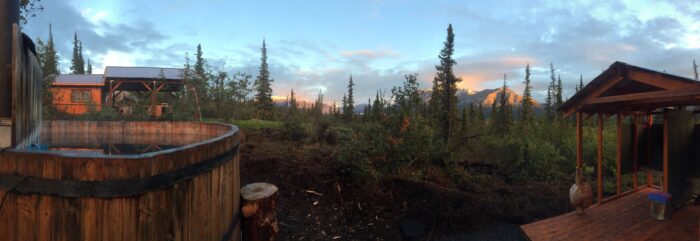 cedar hot tub Alaska mountains