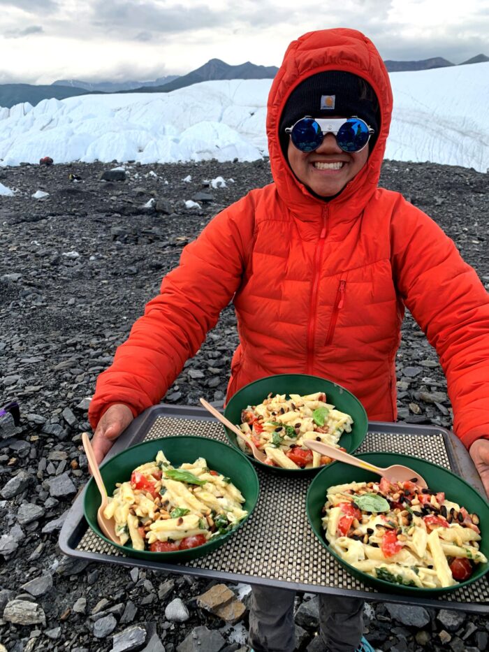 Gourmet food on glacier