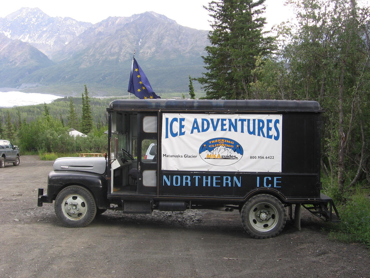 MICA Mocha truck with Alaska flag