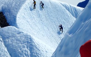 group ice climbing in Alaska