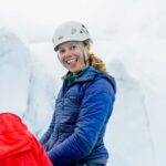 lady on glacier