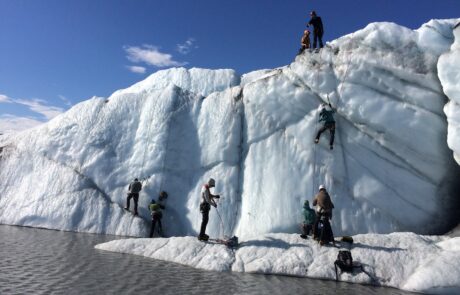 a group of ice climbers