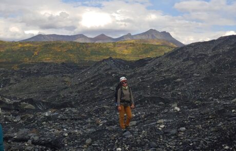 guide on glacier moraine