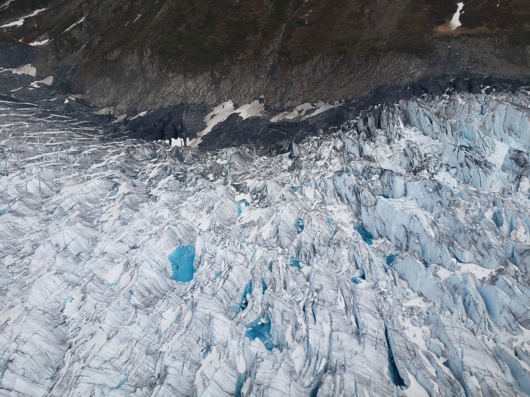 aerial shot of glacier