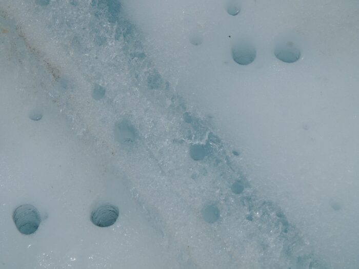 cryokonites on Matanuska Glacier up close