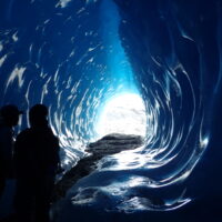 blue ice cave in Alaska