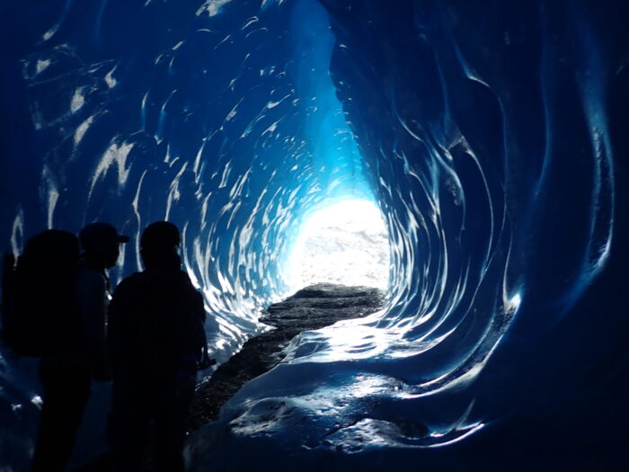 blue ice cave in Alaska