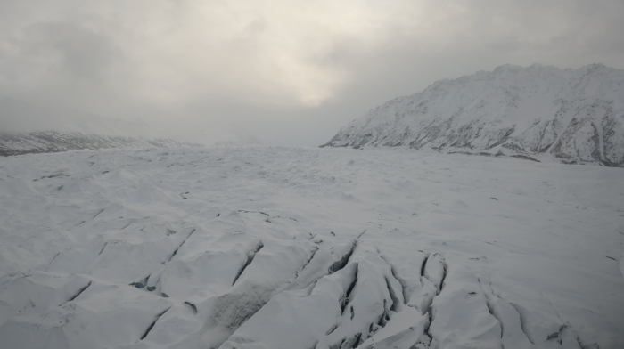 Matanuska glacier backcountry in wintertime